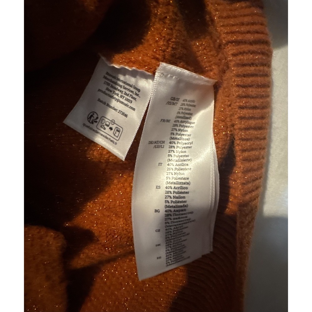 Taylor Swift Life of a Showgirl Glitter Cardigan Sweater Womens Size M/L Orange - Picture 6 of 8